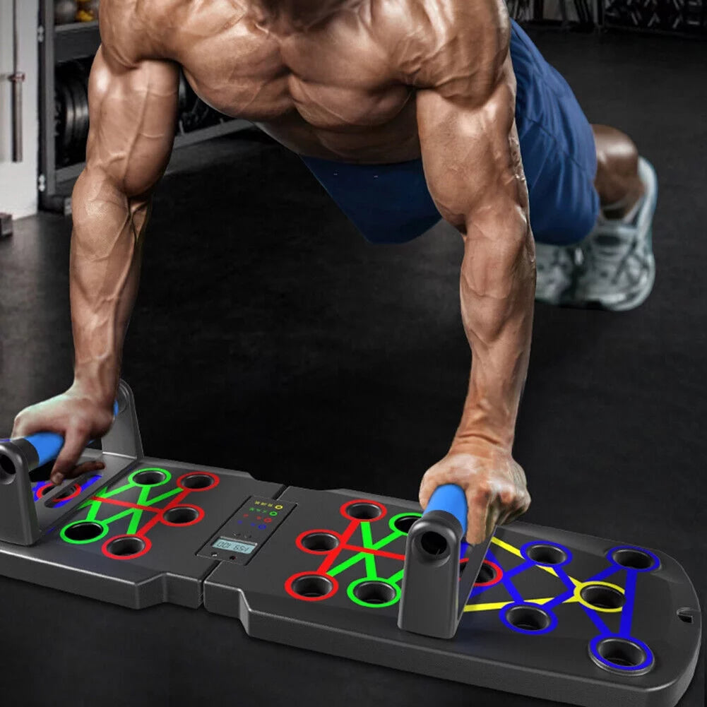 Push up Board Foldable 10 in 1 Automatic Count Timer Professional Strength Training 1 Piece 13 X 8 X 4 In