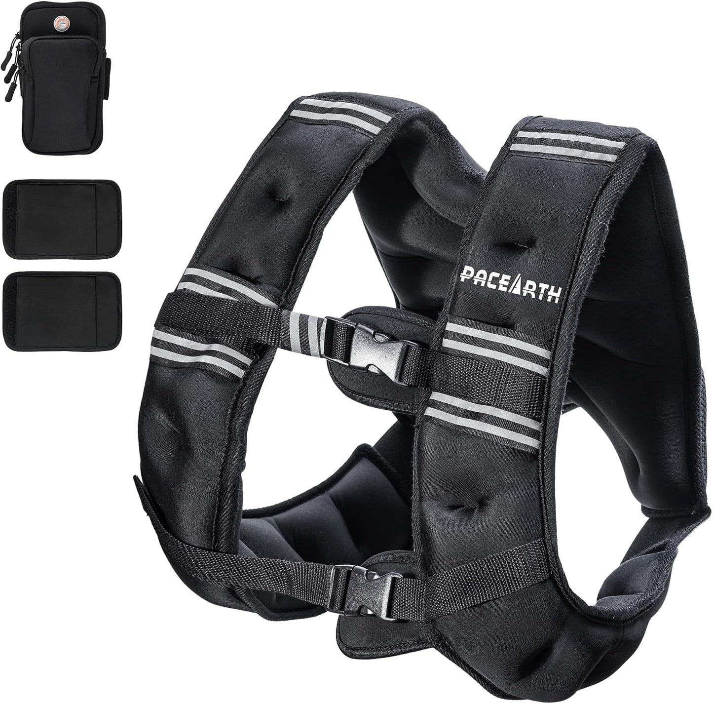 Weighted Vest,6Lb/8Lb/10Lb/12Lb/16Lb/20Lb/25Lb/30Lb Weight Vest with Reflective Stripe, Body Weight Vests for Women, Men, Weight Loss Workout, Strength Training, Running, Walking, Jogging