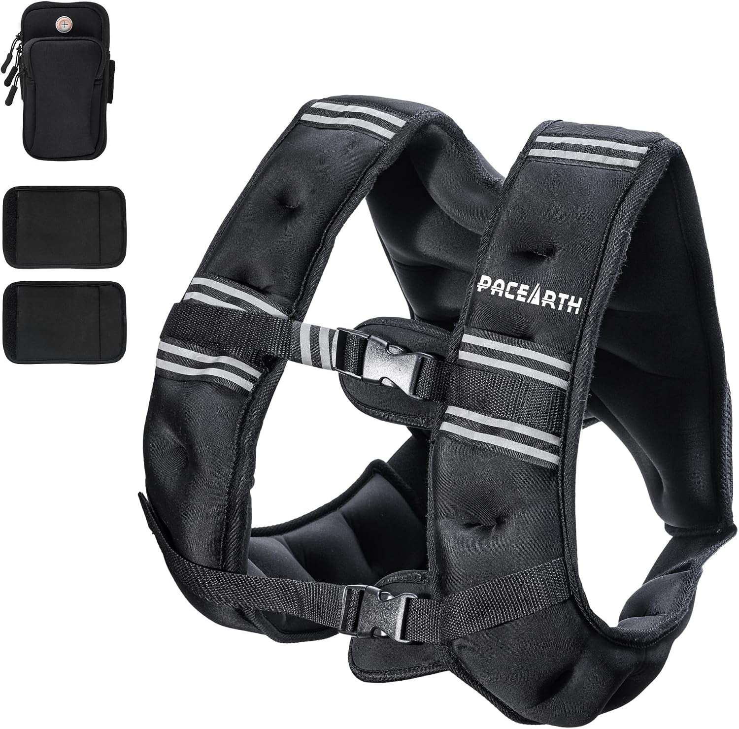 Weighted Vest,6Lb/8Lb/10Lb/12Lb/16Lb/20Lb/25Lb/30Lb Weight Vest with Reflective Stripe, Body Weight Vests for Women, Men, Weight Loss Workout, Strength Training, Running, Walking, Jogging