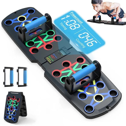 Push up Board Foldable 10 in 1 Automatic Count Timer Professional Strength Training 1 Piece 13 X 8 X 4 In