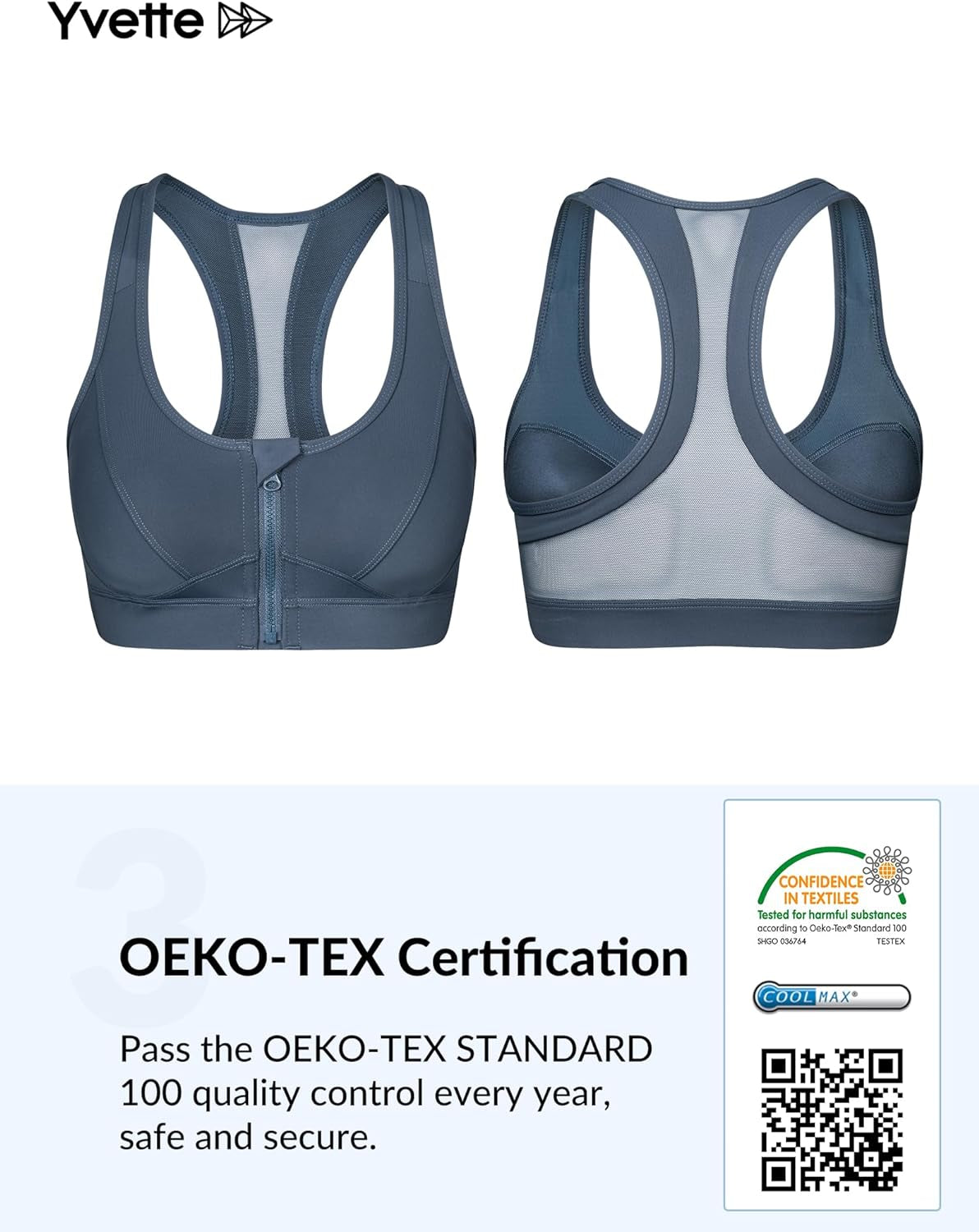 Zip Front High Impact Sports Bra for Large Bust